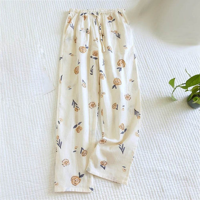Women’s Cotton Printed Loose Pajama Sleep Bottoms - Omega Lifestyles