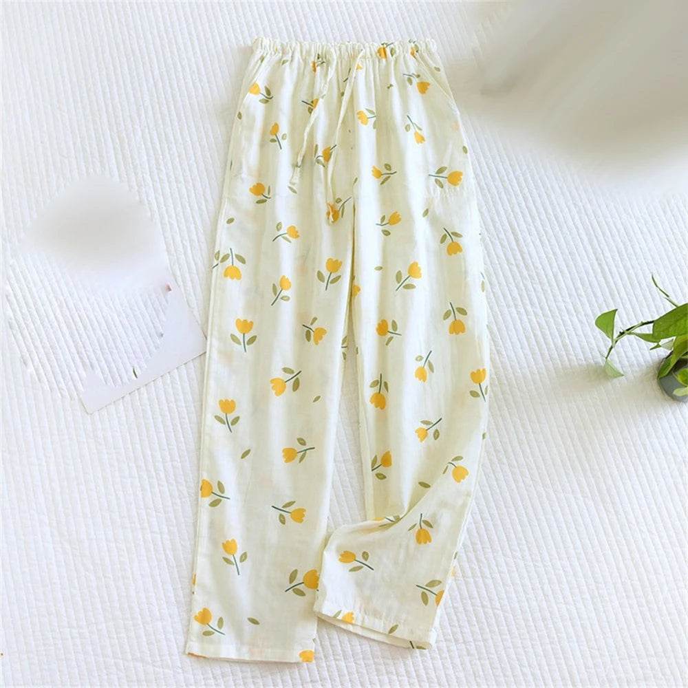 Women’s Cotton Printed Loose Pajama Sleep Bottoms - Sleep Galleria