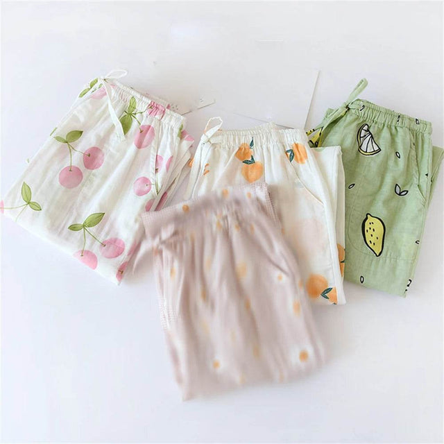 Women’s Cotton Printed Loose Pajama Sleep Bottoms - Omega Lifestyles