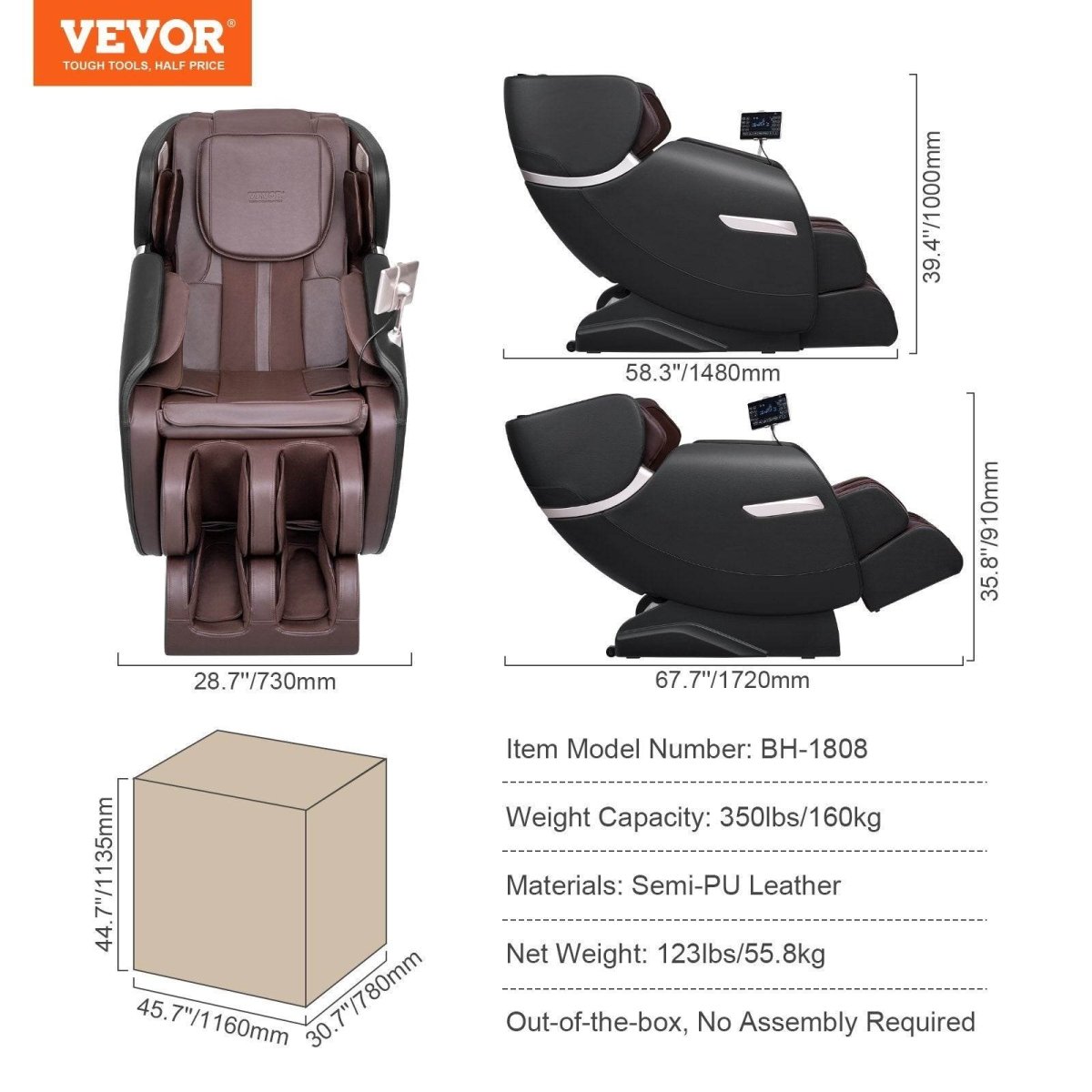 Full Body Zero Gravity Recliner with 3D Shiatsu - Sleep Galleria