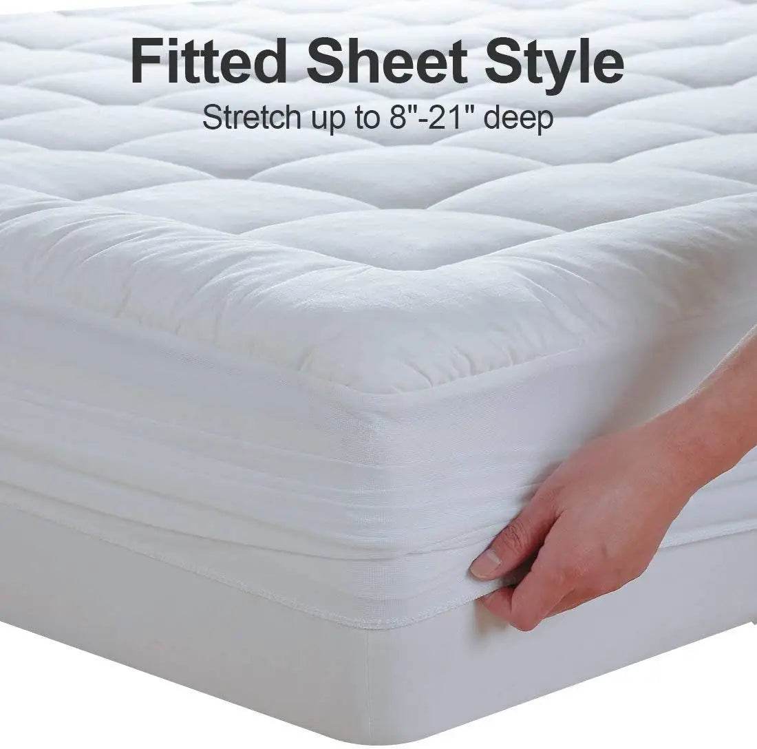 Cooling Quilted Pillow Top Mattress Protector - Sleep Galleria