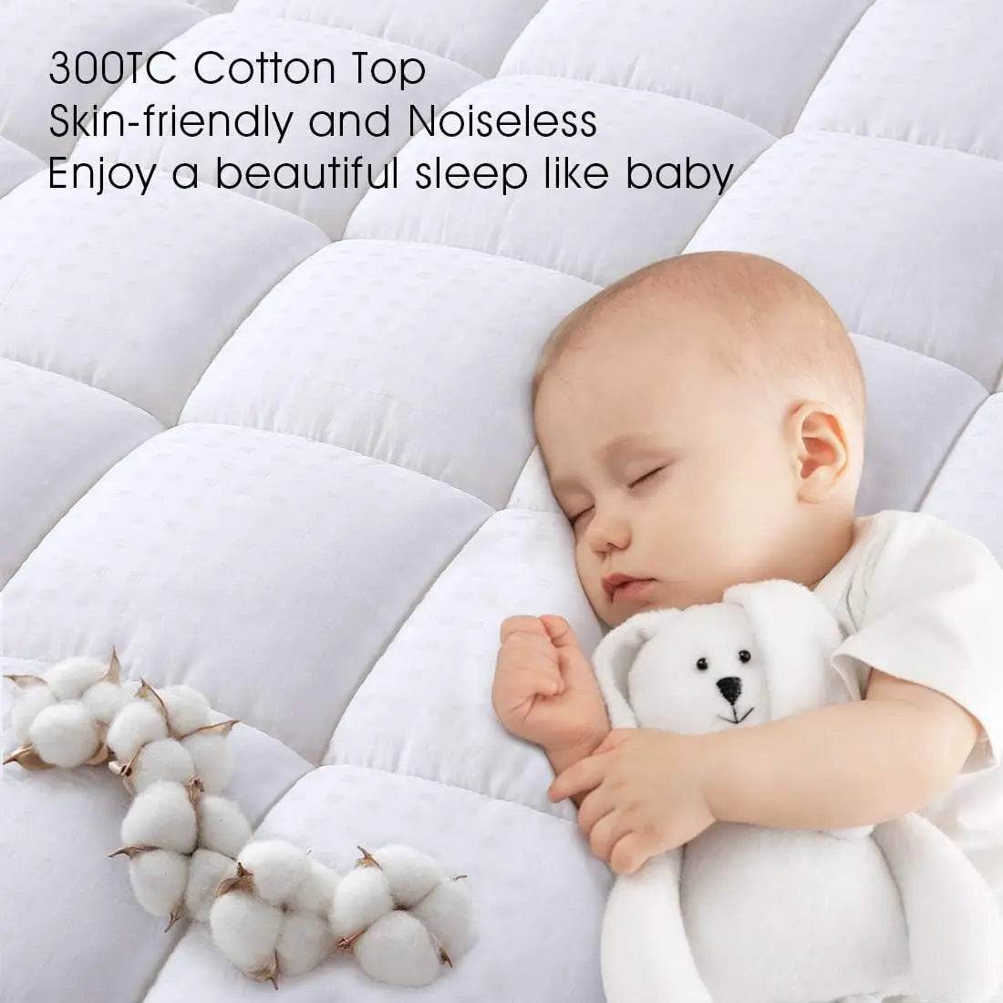 Cooling Quilted Pillow Top Mattress Protector - Sleep Galleria