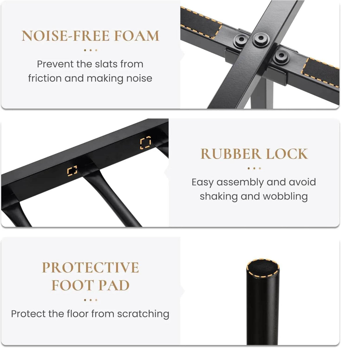 Victorian Metal Platform Bed Frame with Steel Slats - Omega Lifestyles