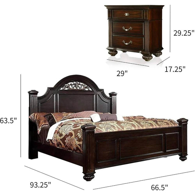 6-Piece Traditional Solid Wood Bedroom Furniture Set - Omega Lifestyles
