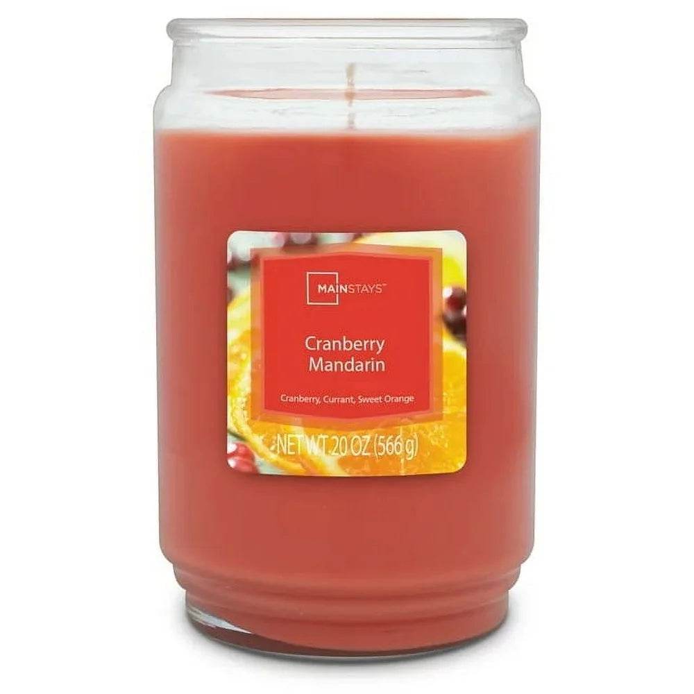 Cranberry Mandarin Scented 20 oz Glass Jar Candle - Sleep Galleria