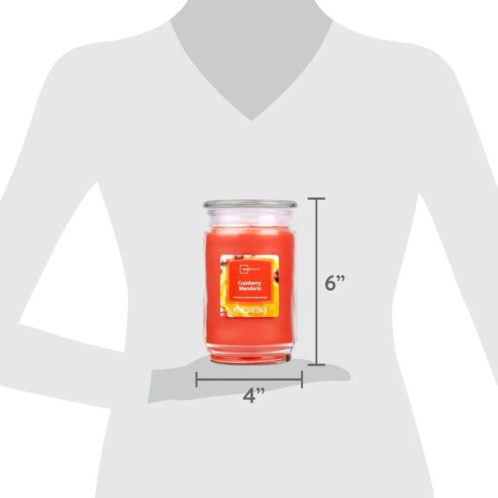 Cranberry Mandarin Scented 20 oz Glass Jar Candle - Sleep Galleria