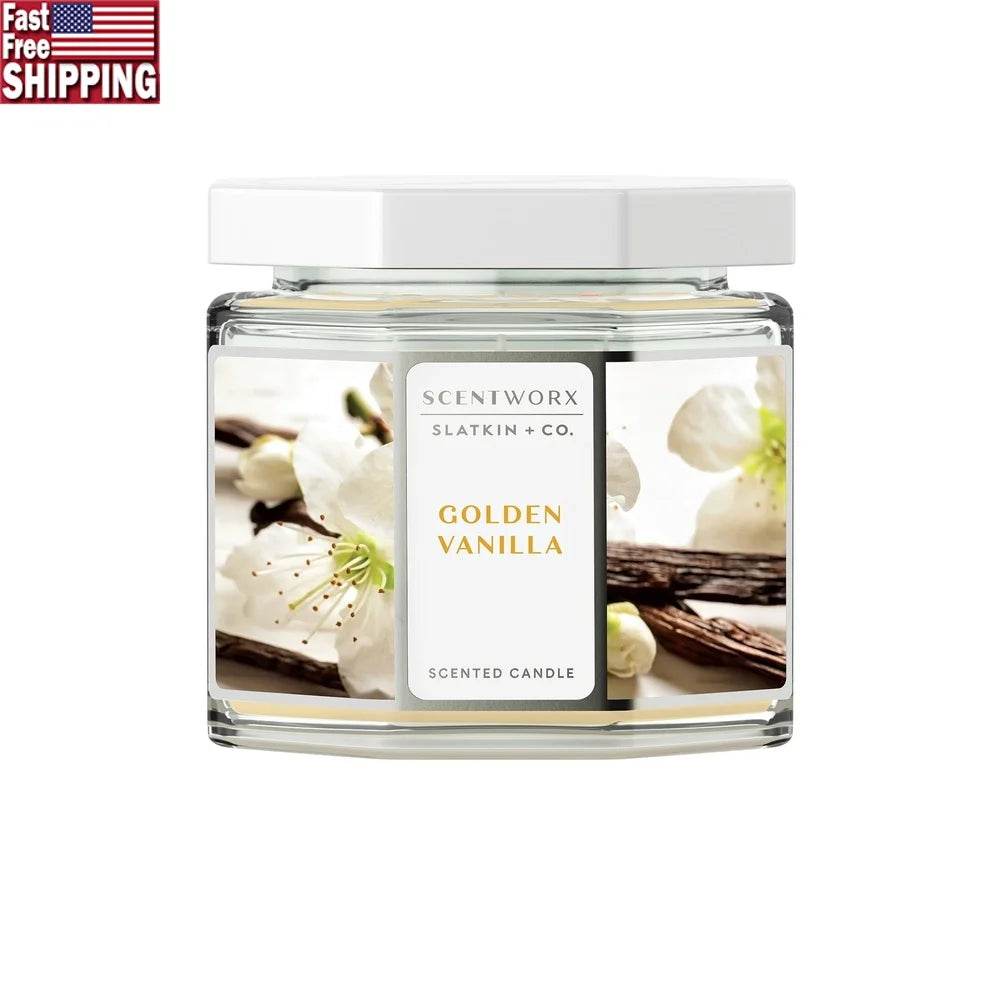 Golden Vanilla Scented 3-Wick Jar Candle - Sleep Galleria