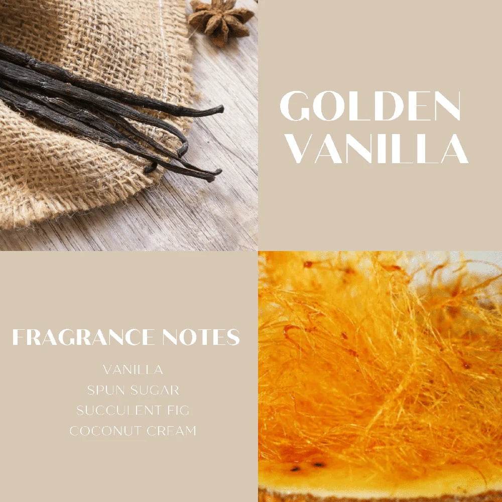 Golden Vanilla Scented 3-Wick Jar Candle - Sleep Galleria