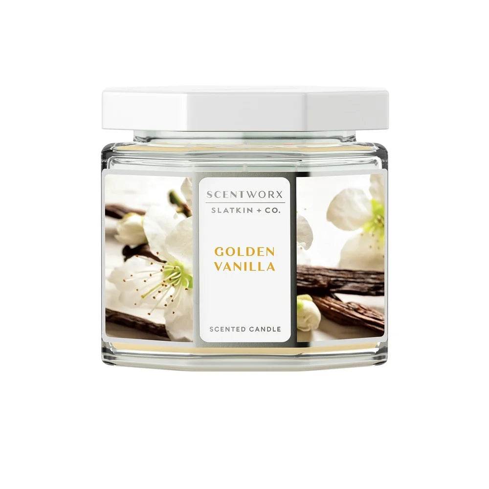 Golden Vanilla Scented 3-Wick Jar Candle - Sleep Galleria