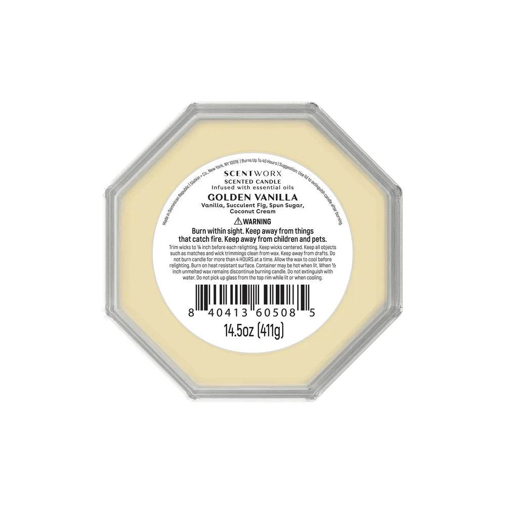 Golden Vanilla Scented 3-Wick Jar Candle - Sleep Galleria