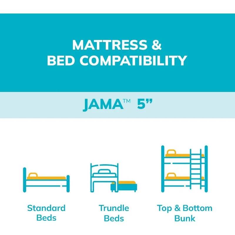 Medium Firm Kids Bunk Bed Memory Foam Mattress 5 Inch - Sleep Galleria