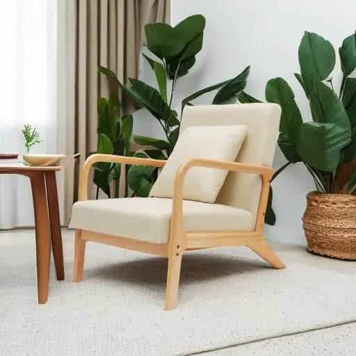 Modern Upholstered Linen Fabric Armchair - Omega Lifestyles