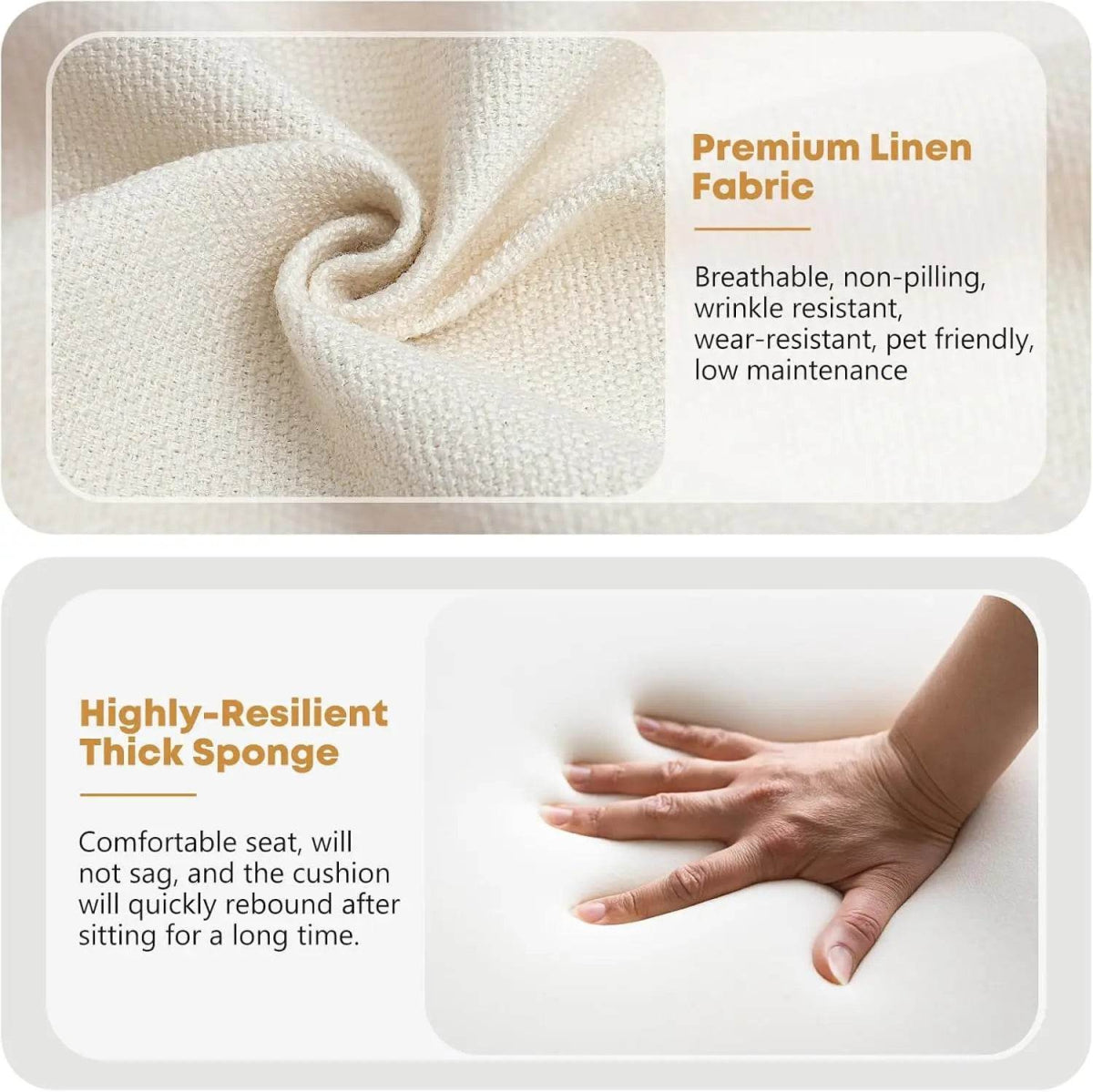 Modern Upholstered Linen Fabric Armchair - Omega Lifestyles