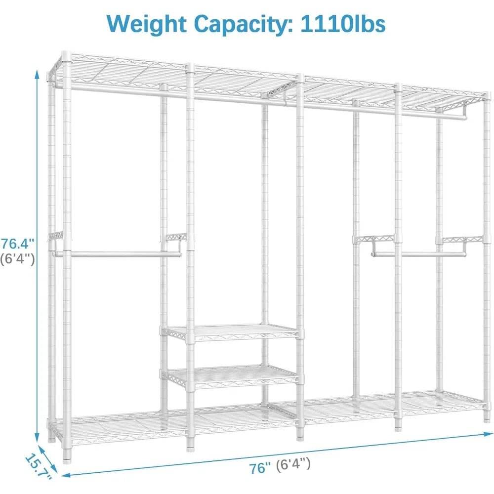 Heavy Duty Adjustable Carbon Steel Wire Garment Rack - Omega Lifestyles
