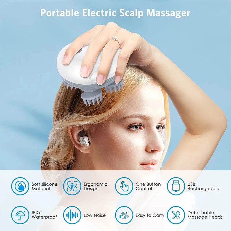 Electric Deep Scalp Massager With Silicone Heads - Sleep Galleria