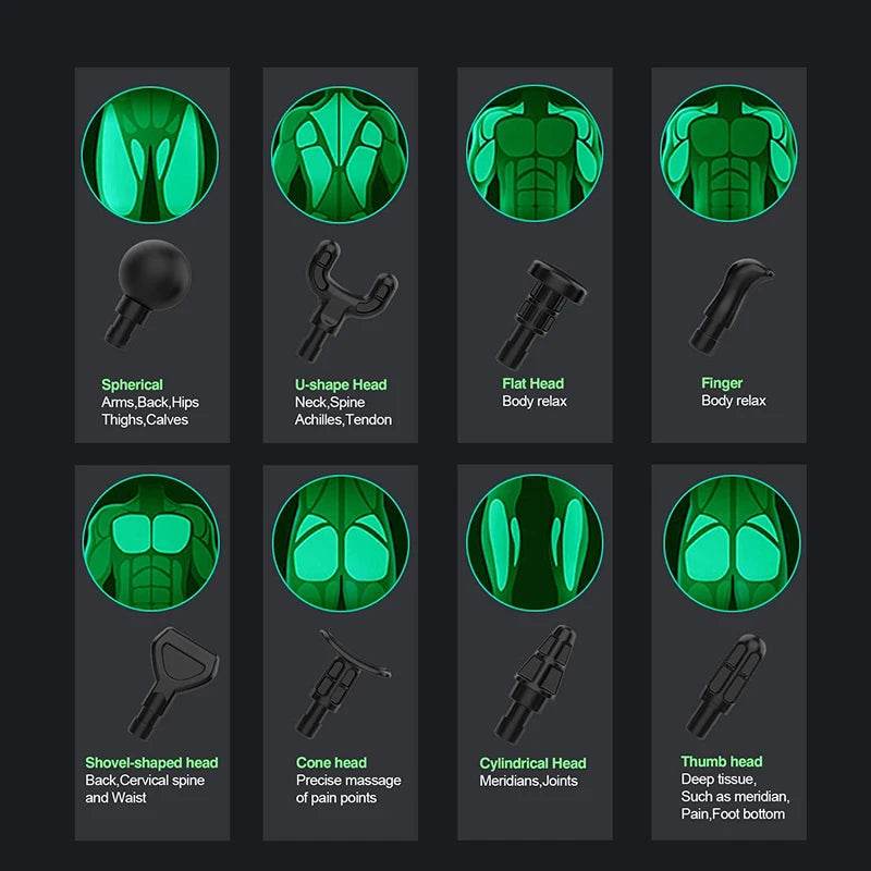 Electric Deep Tissue Massage Gun With 8 Heads - Sleep Galleria