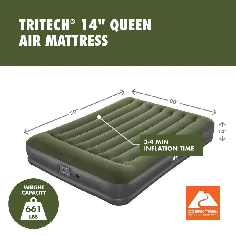 14-Inch Inflatable Air Mattress with Built-In Pump - Sleep Galleria