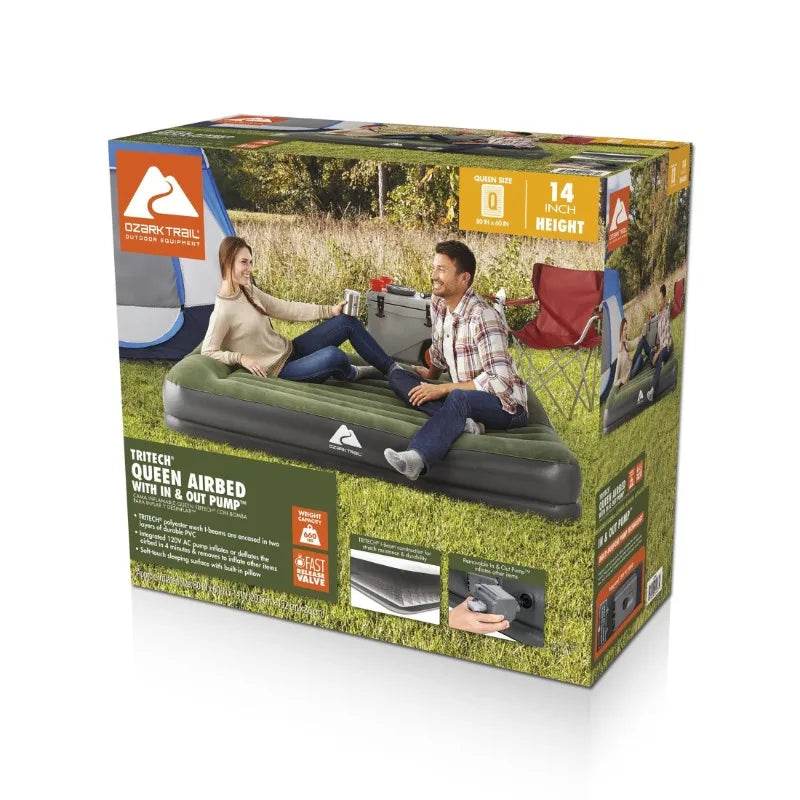 14-Inch Inflatable Air Mattress with Built-In Pump - Sleep Galleria