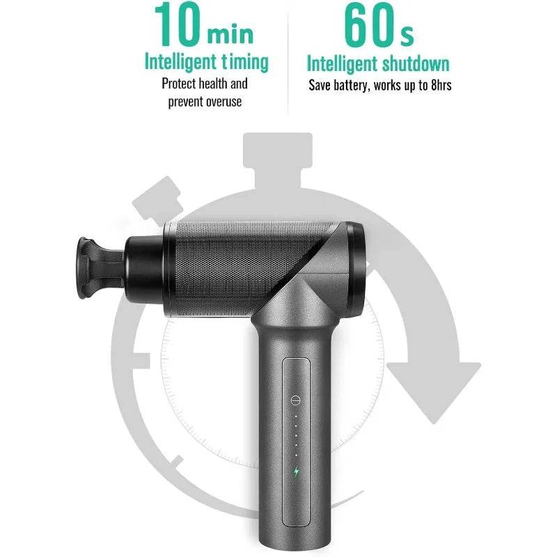 High-Intensity Brushless Motor Deep Tissue Massage Gun with 6 Heads - Sleep Galleria