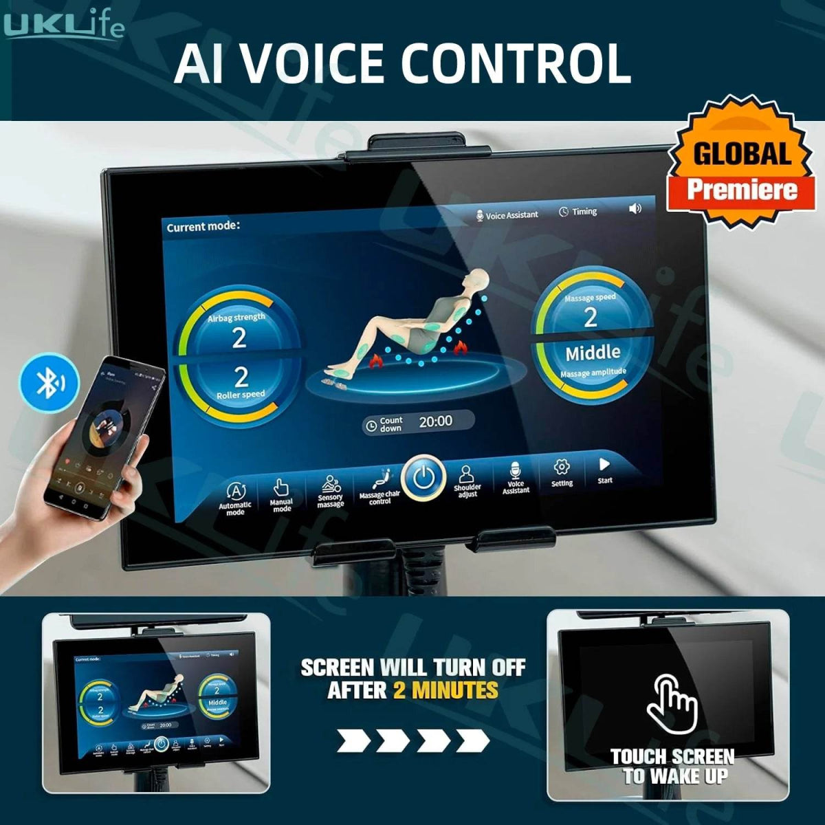 Yutori MistGlow Heat 4D SL-Track AI Voice Massage Chair - Omega Lifestyles