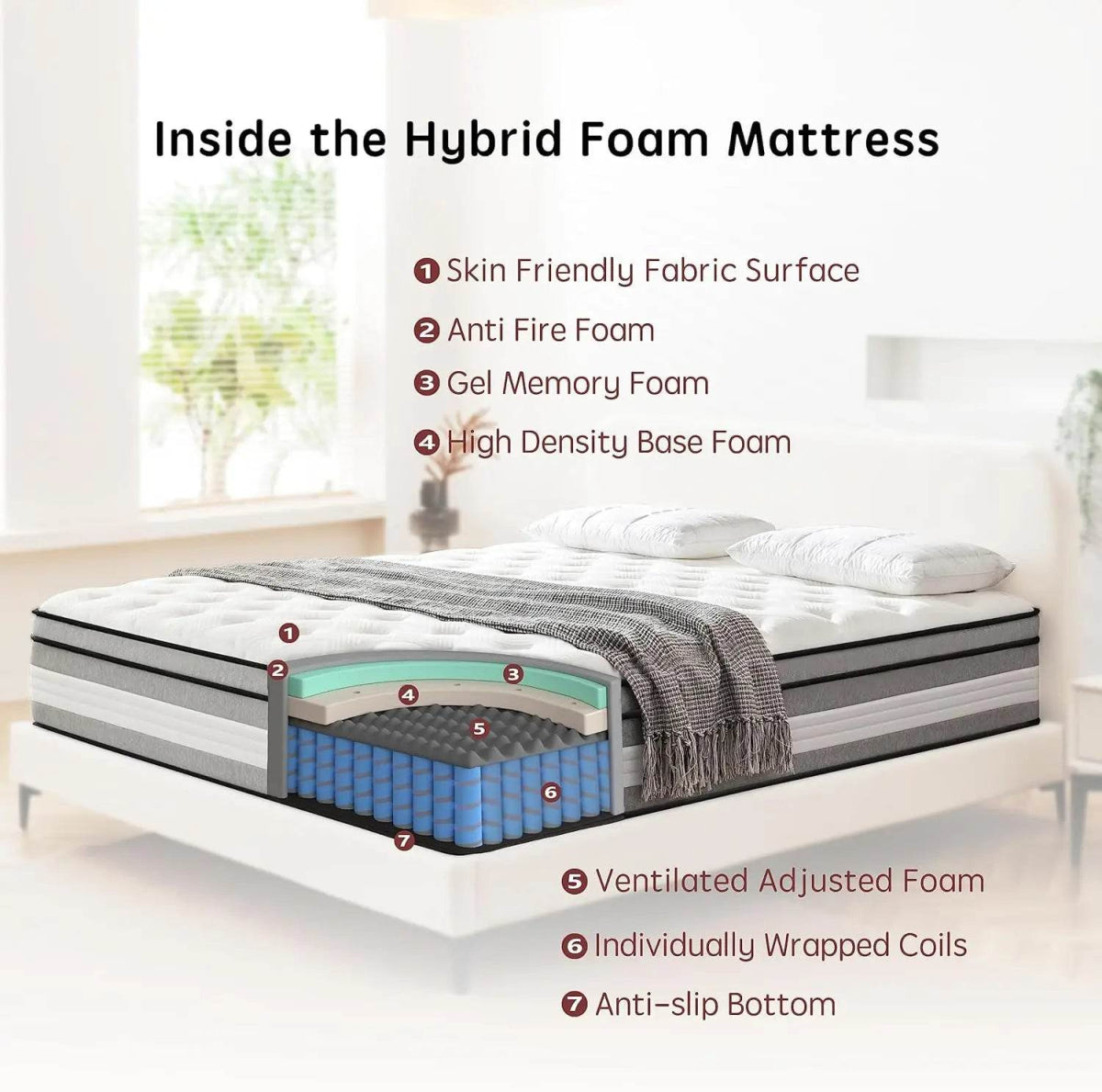 11-Inch Cooling Hybrid Memory Foam Mattress - Sleep Galleria