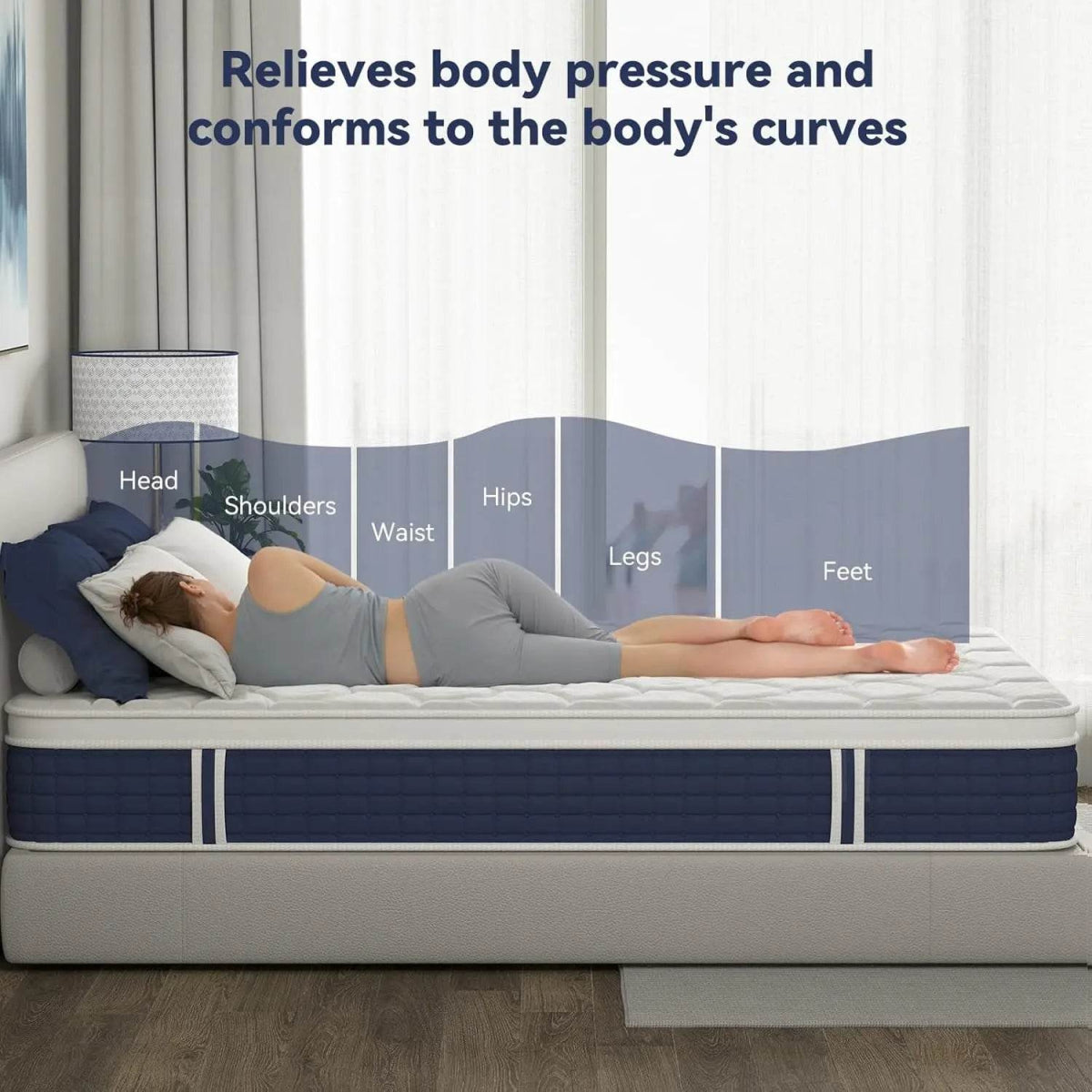 12-Inch Cooling Gel Hybrid Mattress - Omega Lifestyles