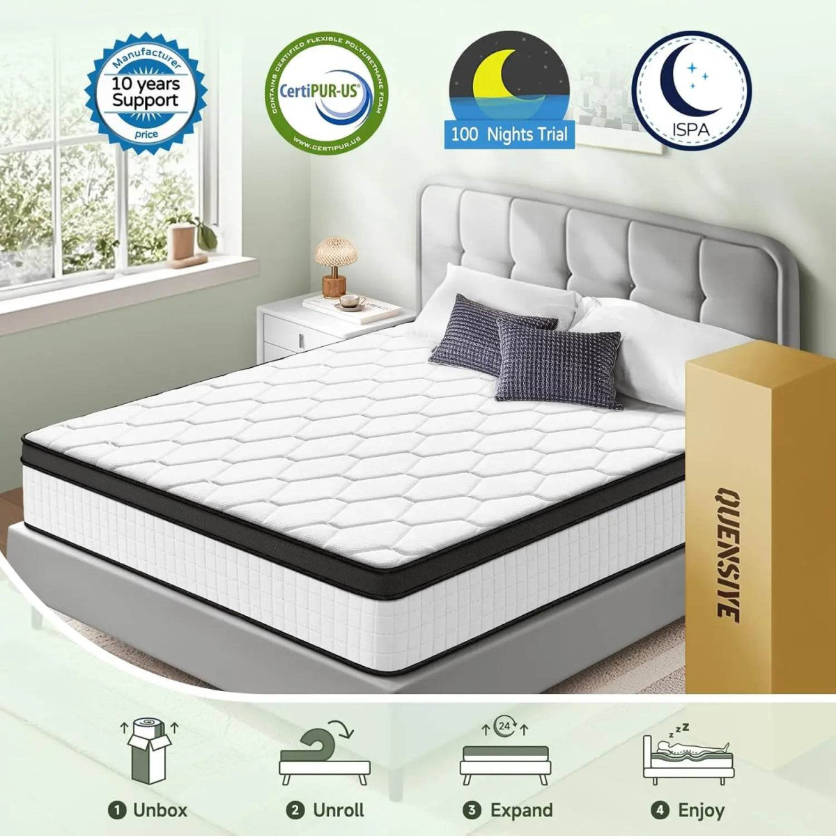 12-Inch Hybrid Foam Mattress With Pocket Springs - Sleep Galleria