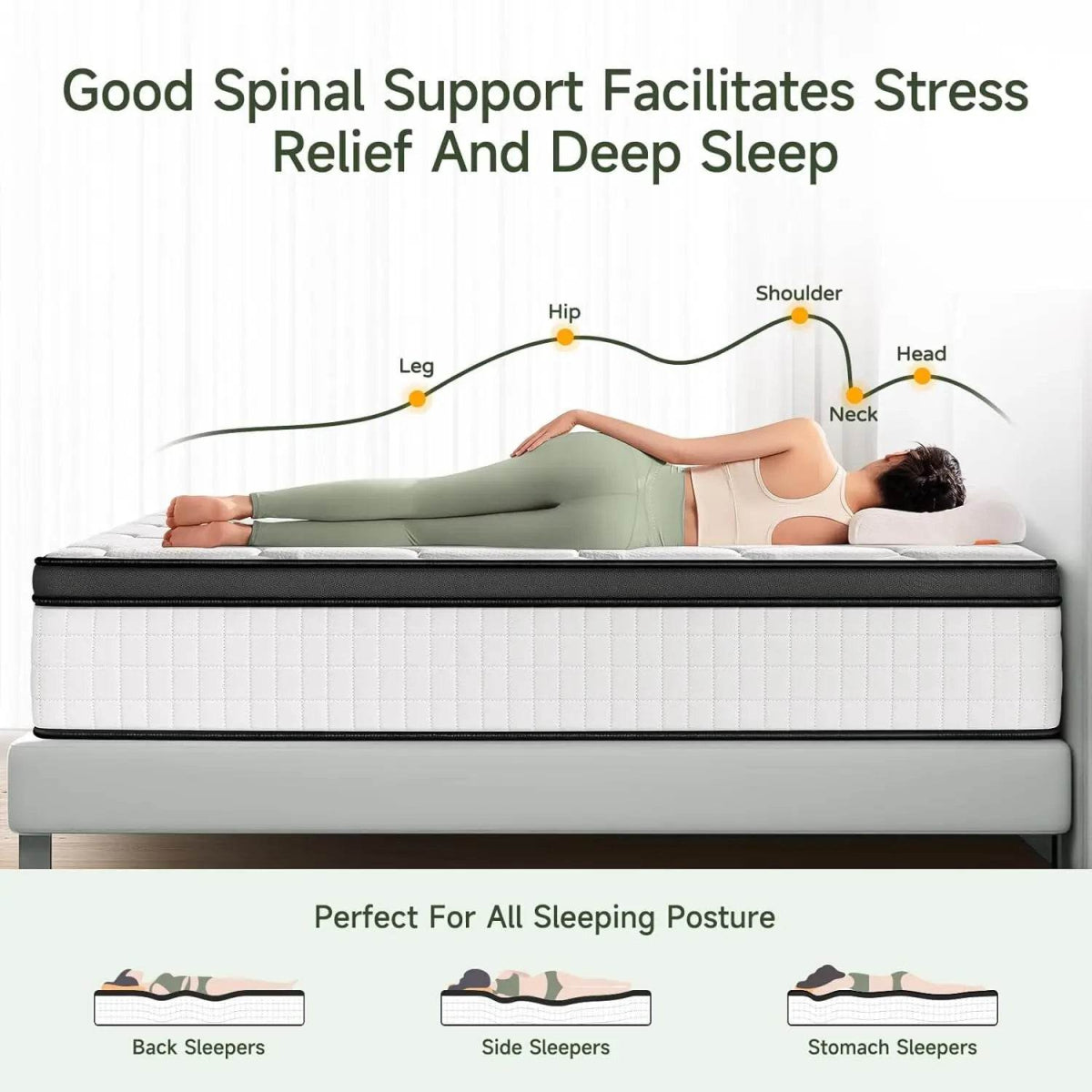 12-Inch Hybrid Foam Mattress With Pocket Springs - Sleep Galleria