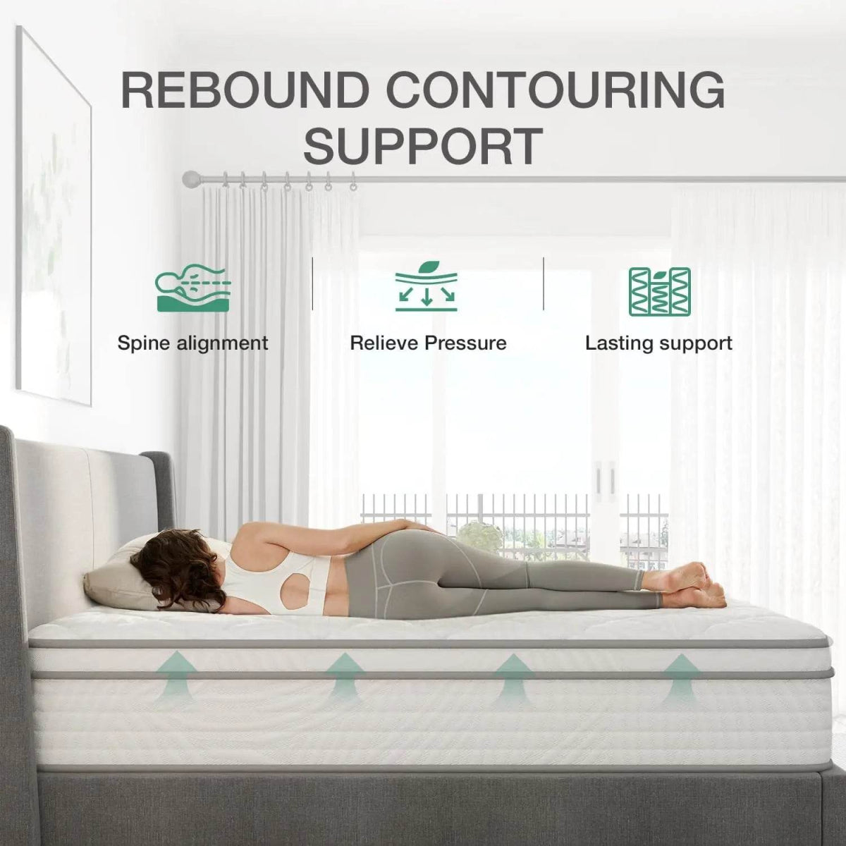 Medium 14-Inch Hybrid Pocket Spring Mattress - Omega Lifestyles