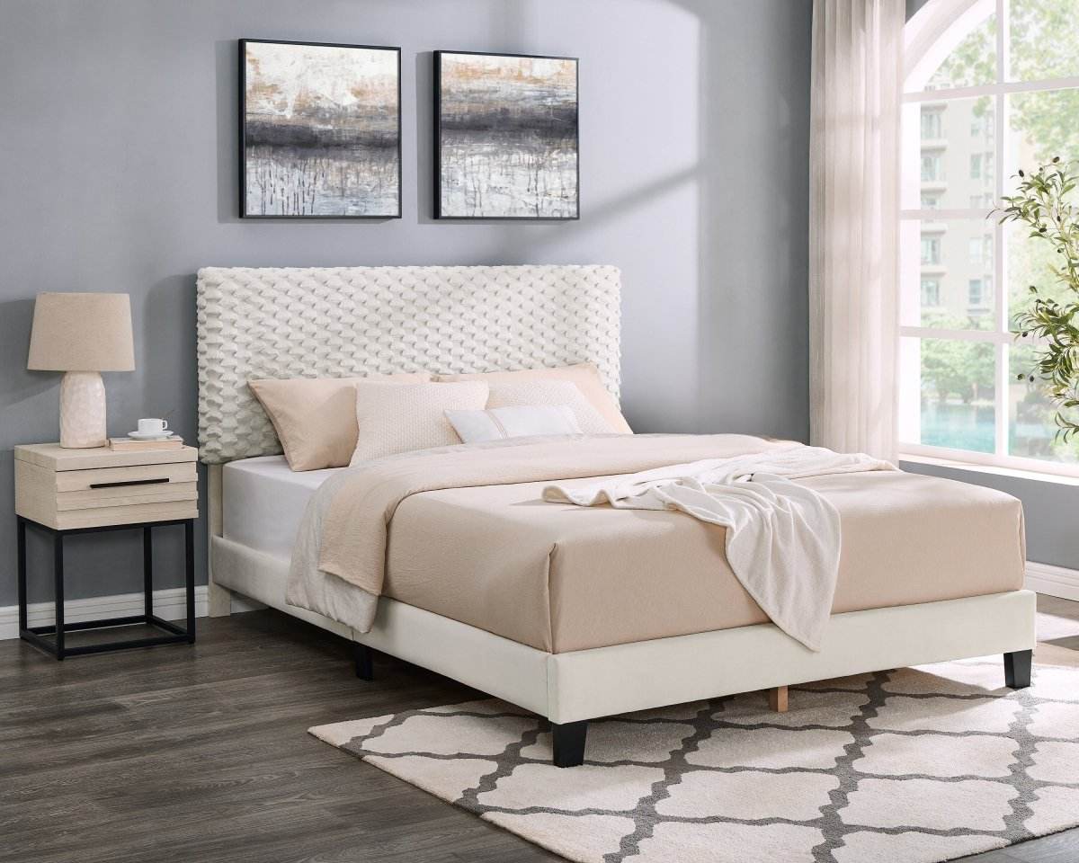 2-Piece Contemporary Plush Upholstered Bed Frame Set - Sleep Galleria