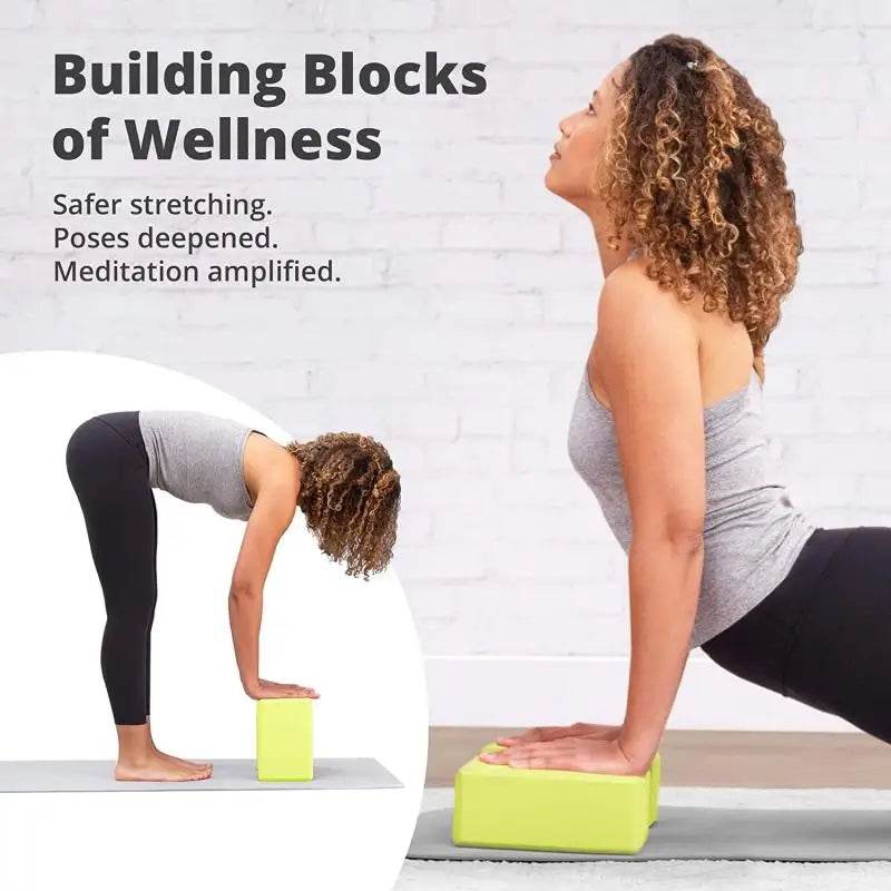 2-Piece EVA Foam Yoga Blocks For Stretching - Sleep Galleria
