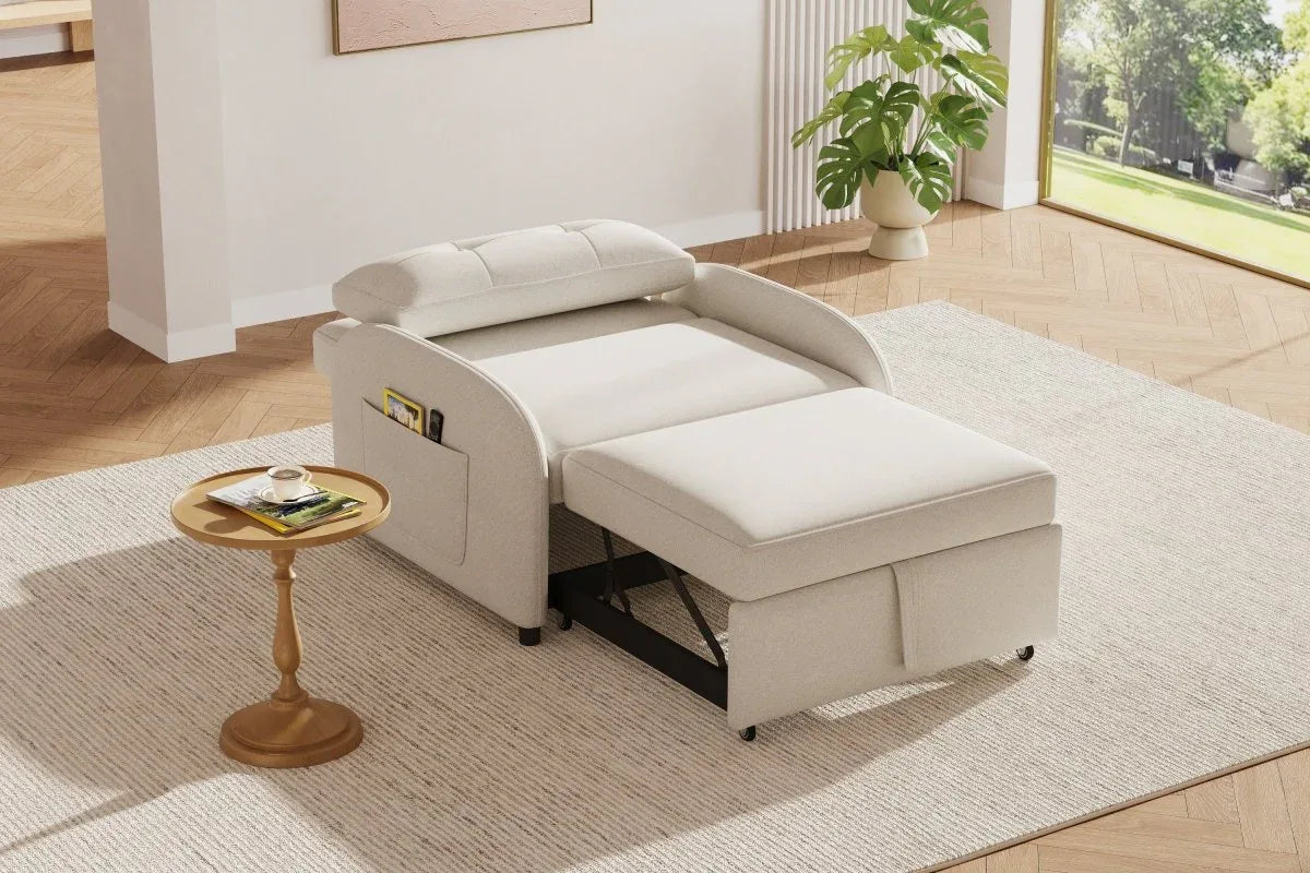 3-in-1 Convertible Cotton Linen Sleeper Sofa Bed - Omega Lifestyles