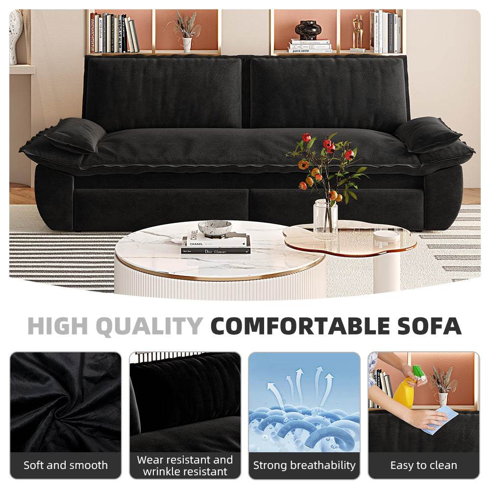3 - In - 1 Convertible Velvet Sleeper Sofa Bed - Zenvia - Omega Lifestyles