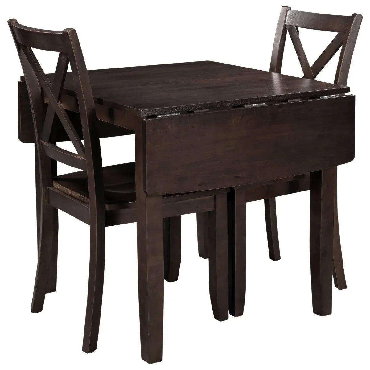 3-Piece Solid Wood Drop Leaf Breakfast Nook Dining Set - Omega Lifestyles