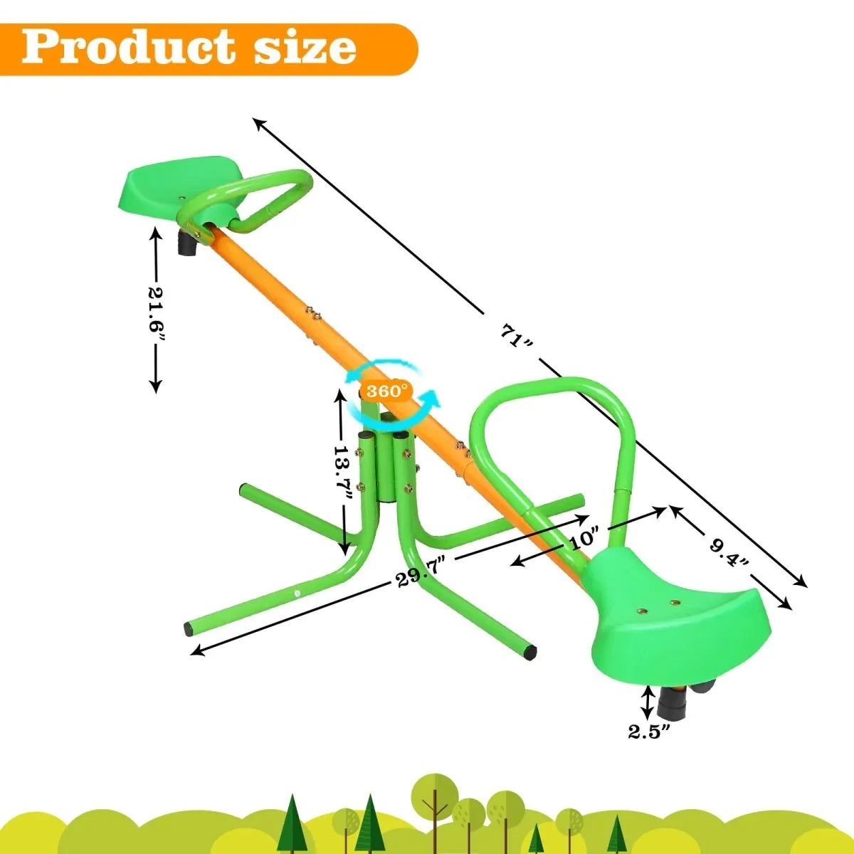 360-Degree Rotation Outdoor Kids Spinning Seesaw - Omega Lifestyles