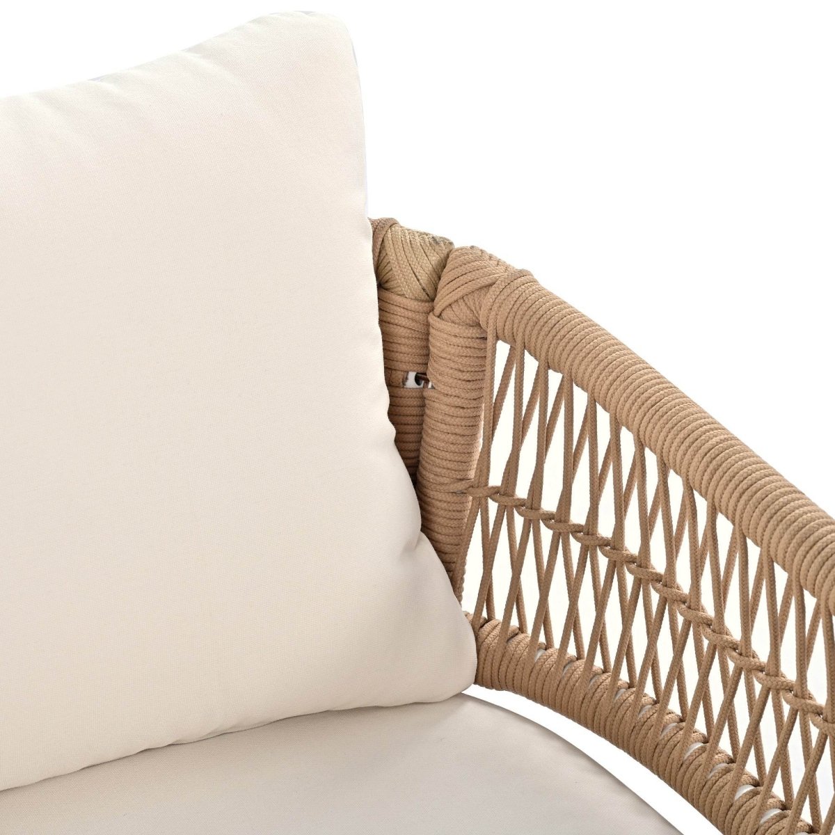 4 - Piece Boho Rope Patio Furniture Set With Acacia Table - Zenvia - Omega Lifestyles