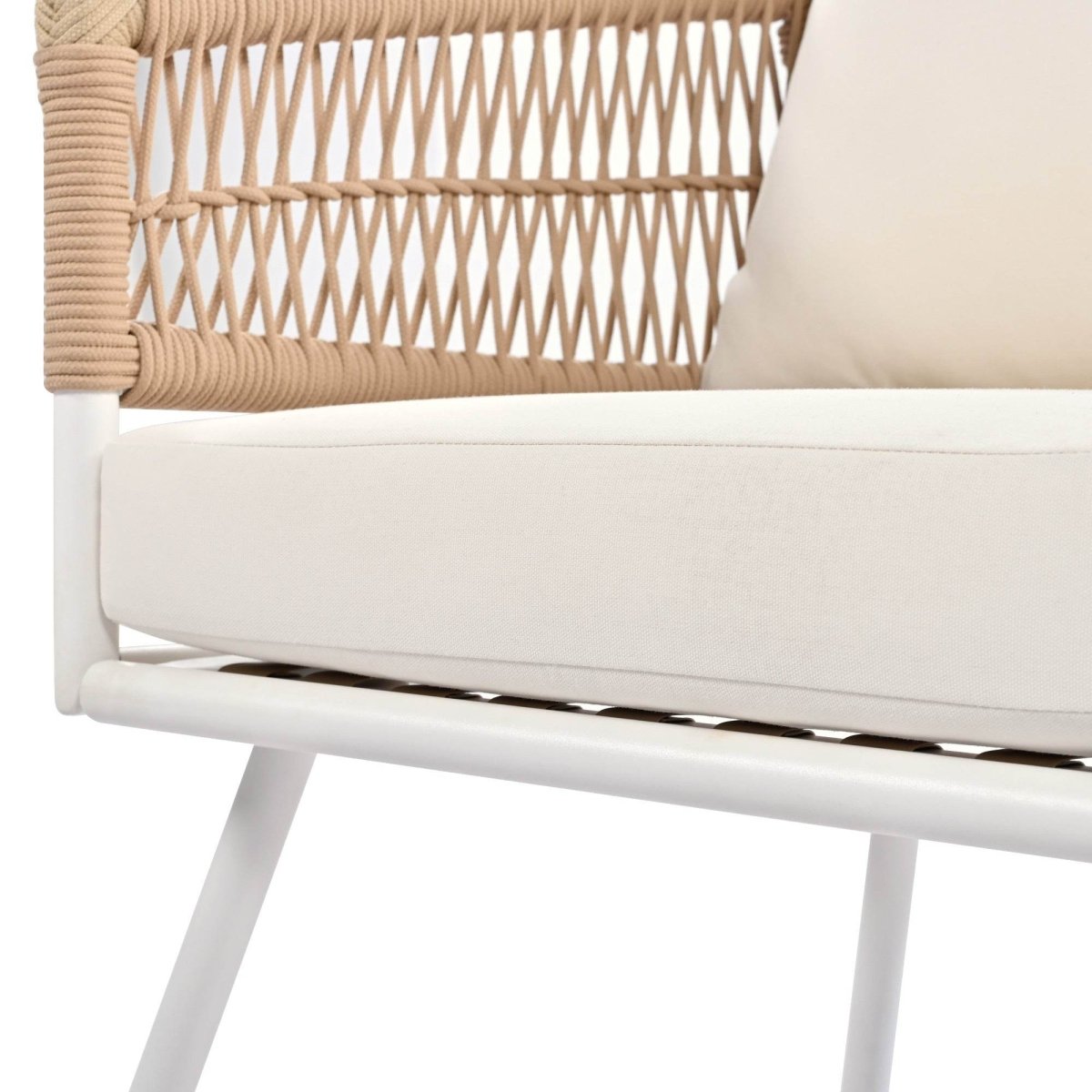 4 - Piece Boho Rope Patio Furniture Set With Acacia Table - Zenvia - Omega Lifestyles