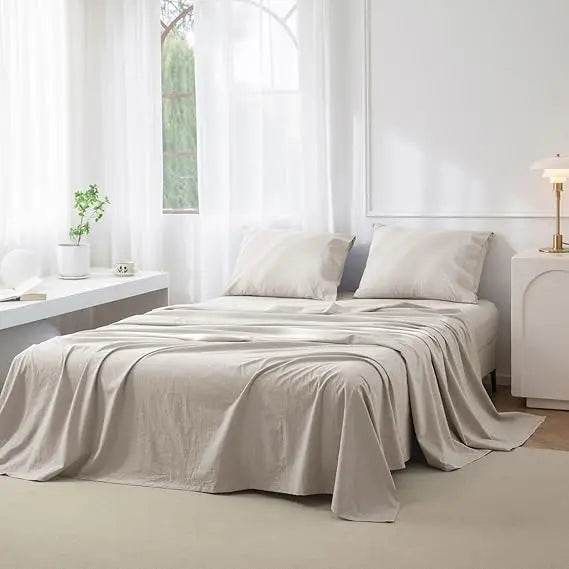 4-Piece Washed Cotton Sheet Set - Omega Lifestyles