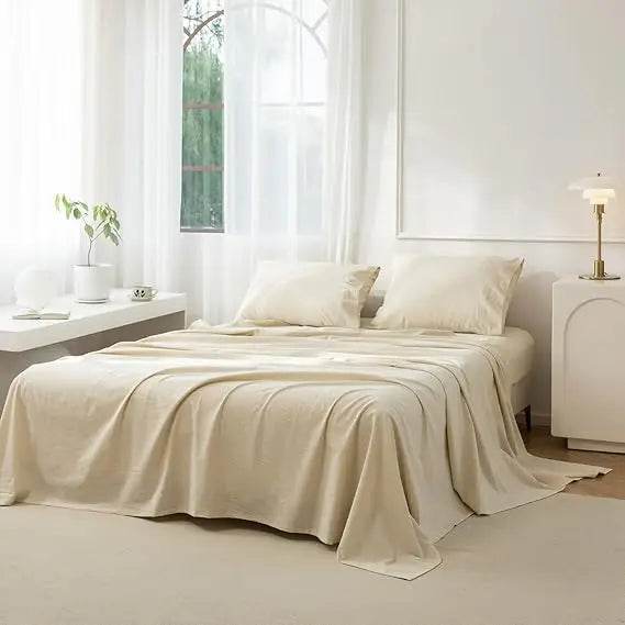 4-Piece Washed Cotton Sheet Set - Omega Lifestyles