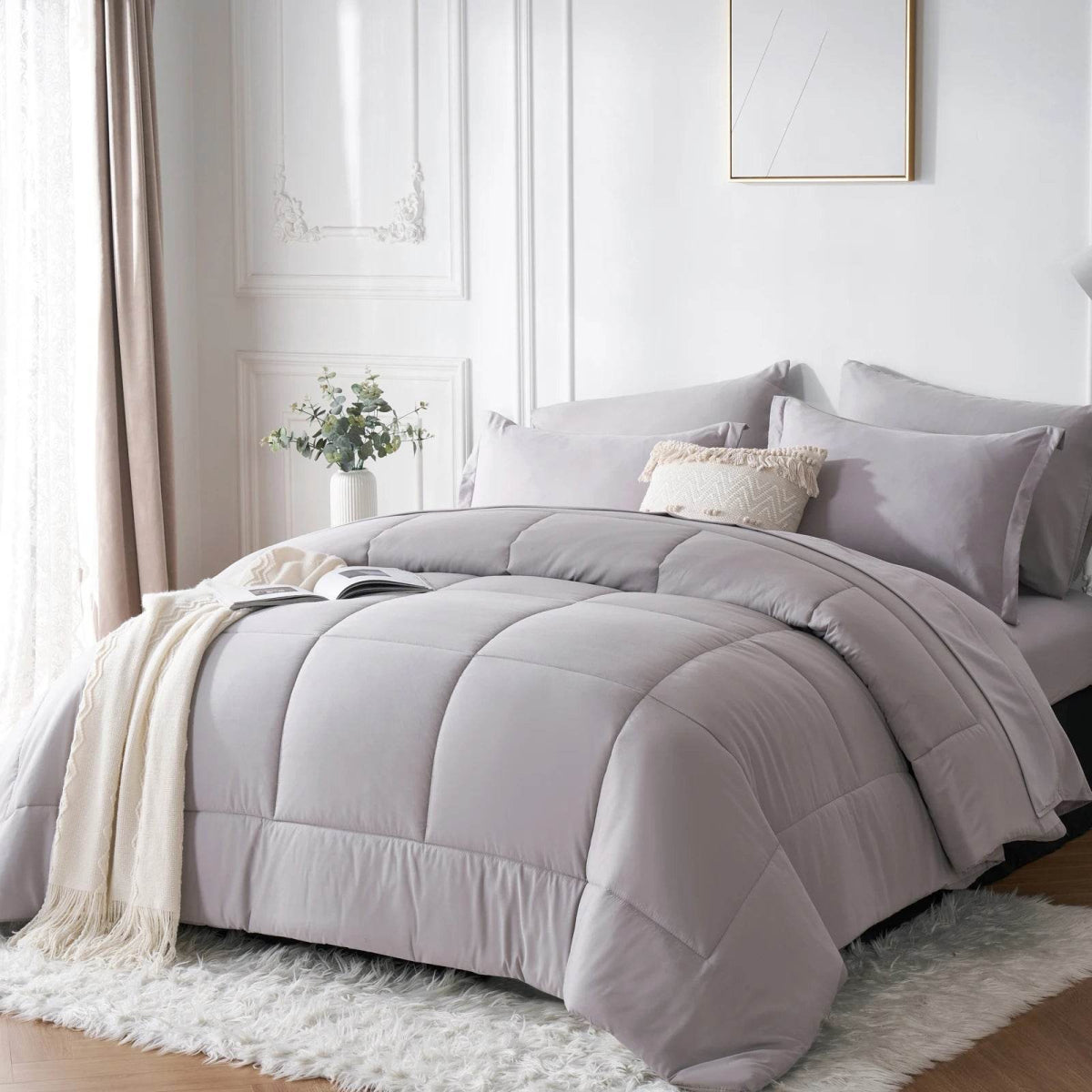 7-Piece Polyester Bedding Comforter Sheet Set - Sleep Galleria