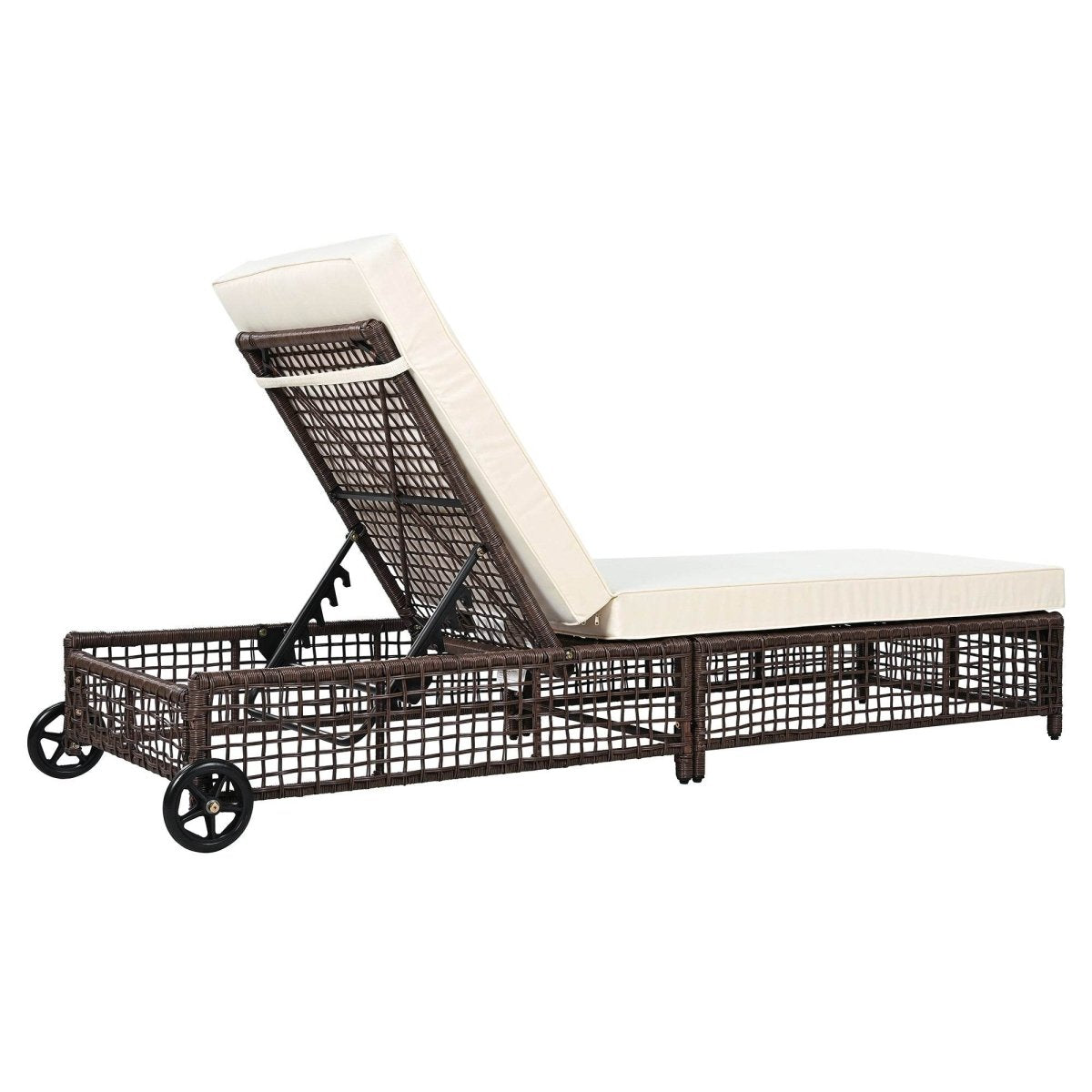 Adjustable 5-Position PE Rattan Outdoor Lounge Chair - Sleep Galleria