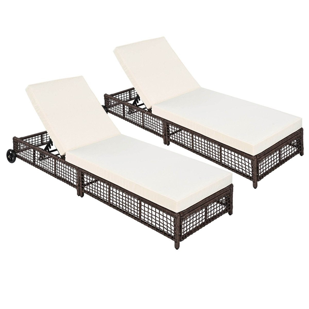 Adjustable 5-Position PE Rattan Outdoor Lounge Chair - Sleep Galleria
