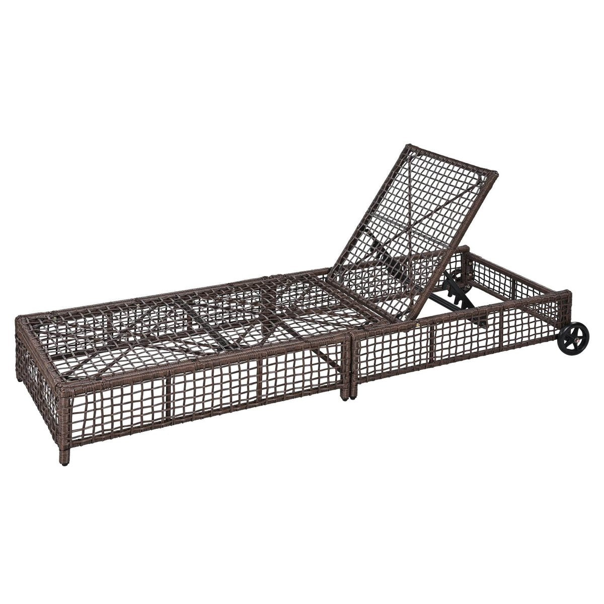 Adjustable 5-Position PE Rattan Outdoor Lounge Chair - Sleep Galleria