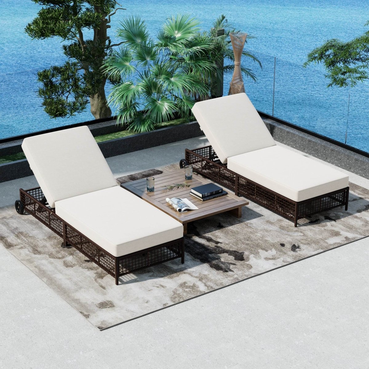 Adjustable 5-Position PE Rattan Outdoor Lounge Chair - Sleep Galleria