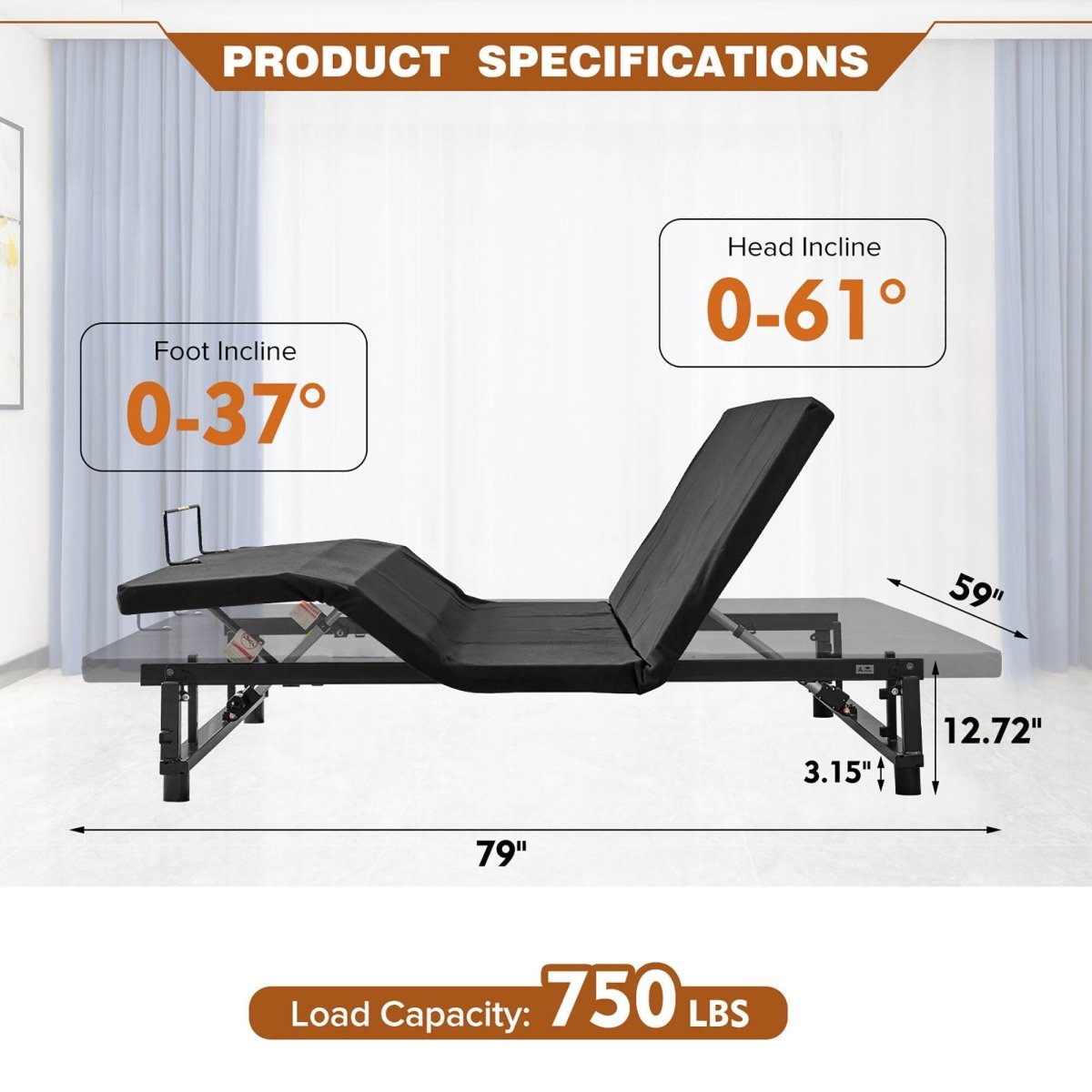 Adjustable Bed Base Frame With Wireless Remote Control - Omega Lifestyles