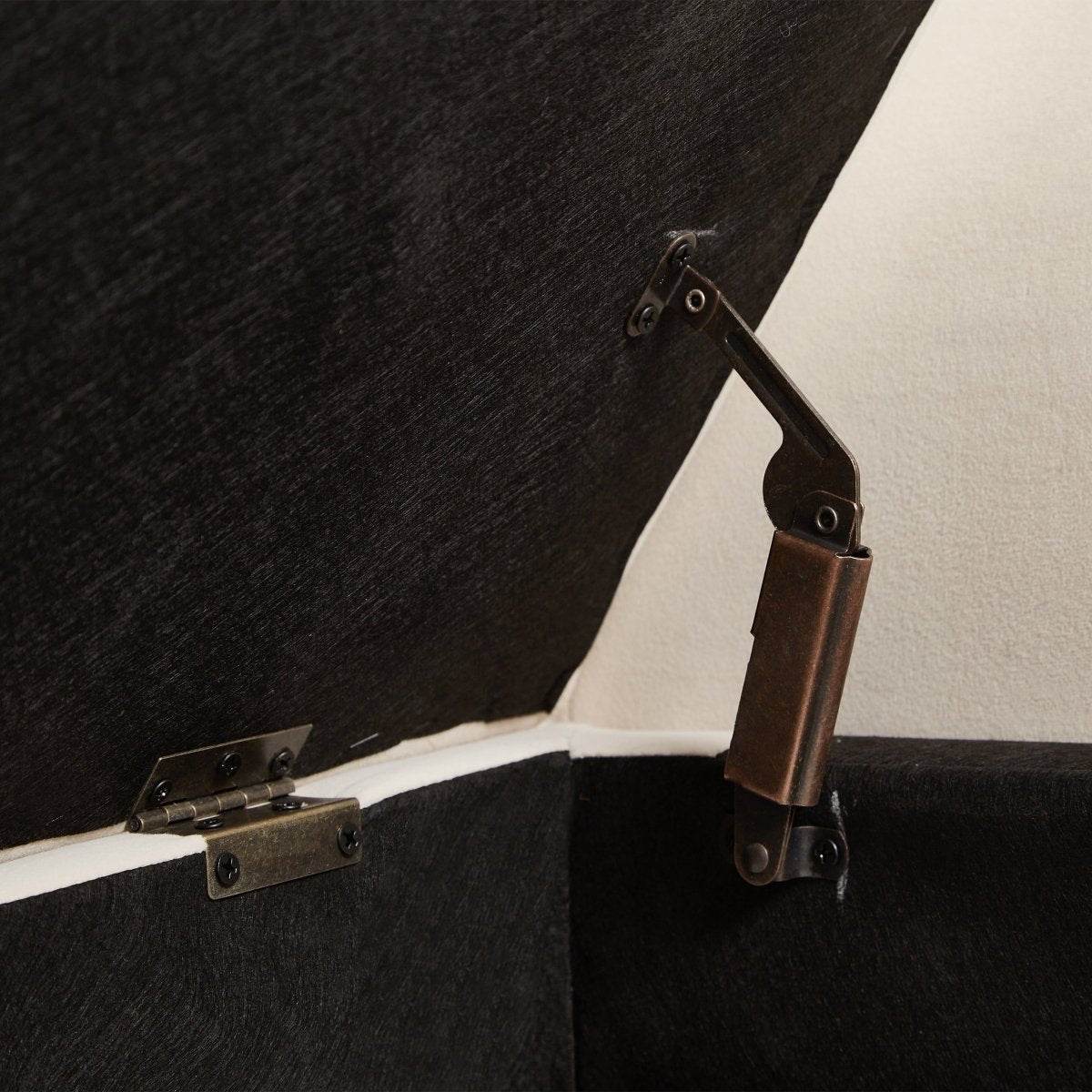 Beige Velvet Storage Bed Bench With Foam Seat - Sleep Galleria