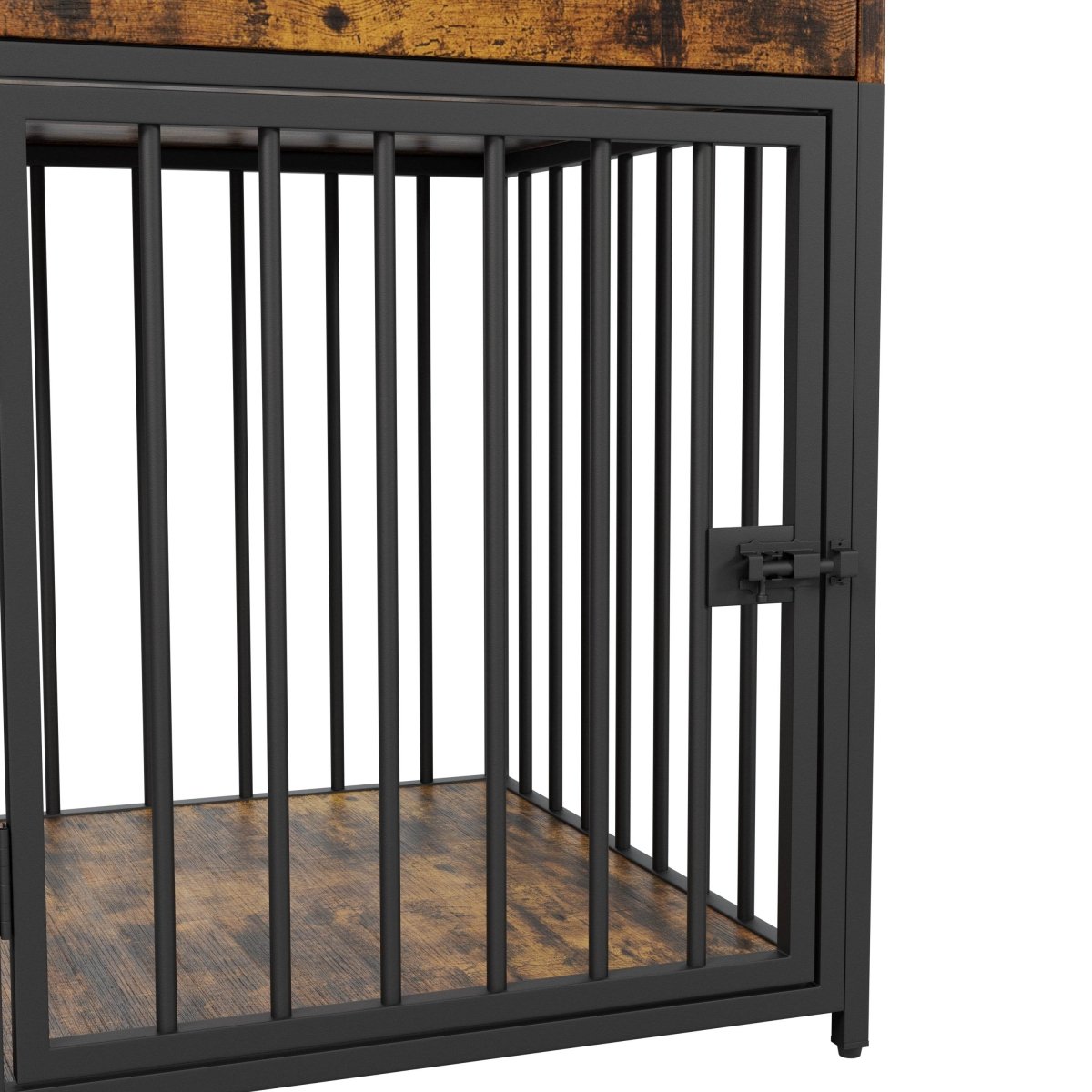 Brown MDF Iron Pet Dog Crate With Drawer Storage - Sleep Galleria