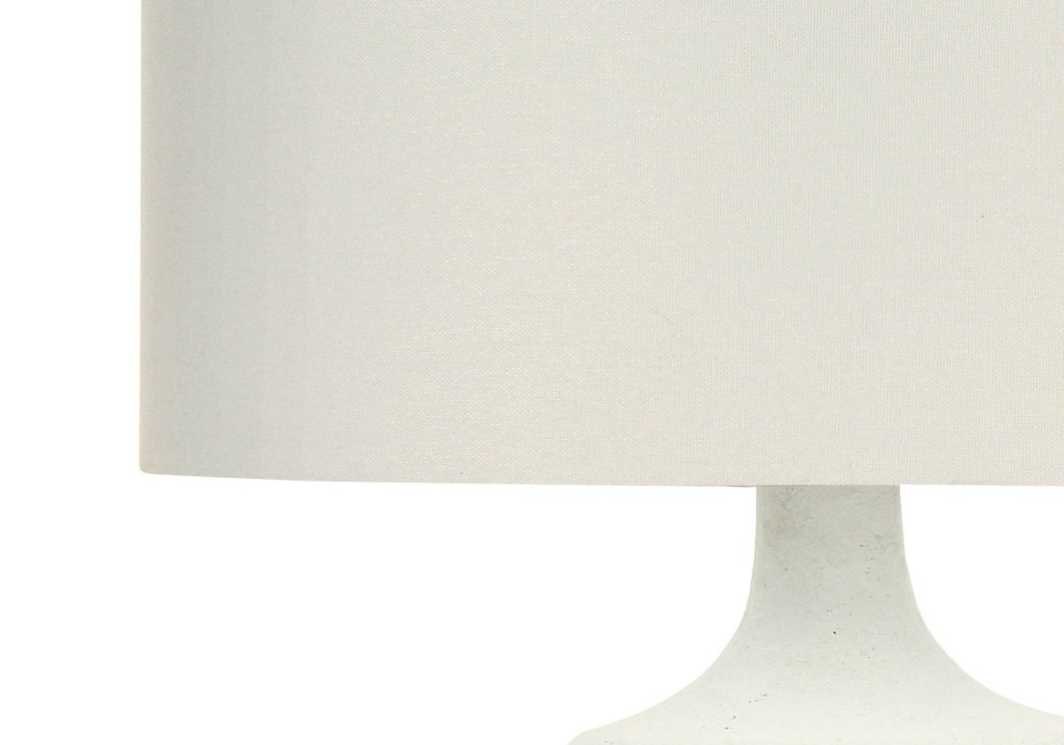 Contemporary Cream Resin Table Lamp With Ivory Shade - Sleep Galleria