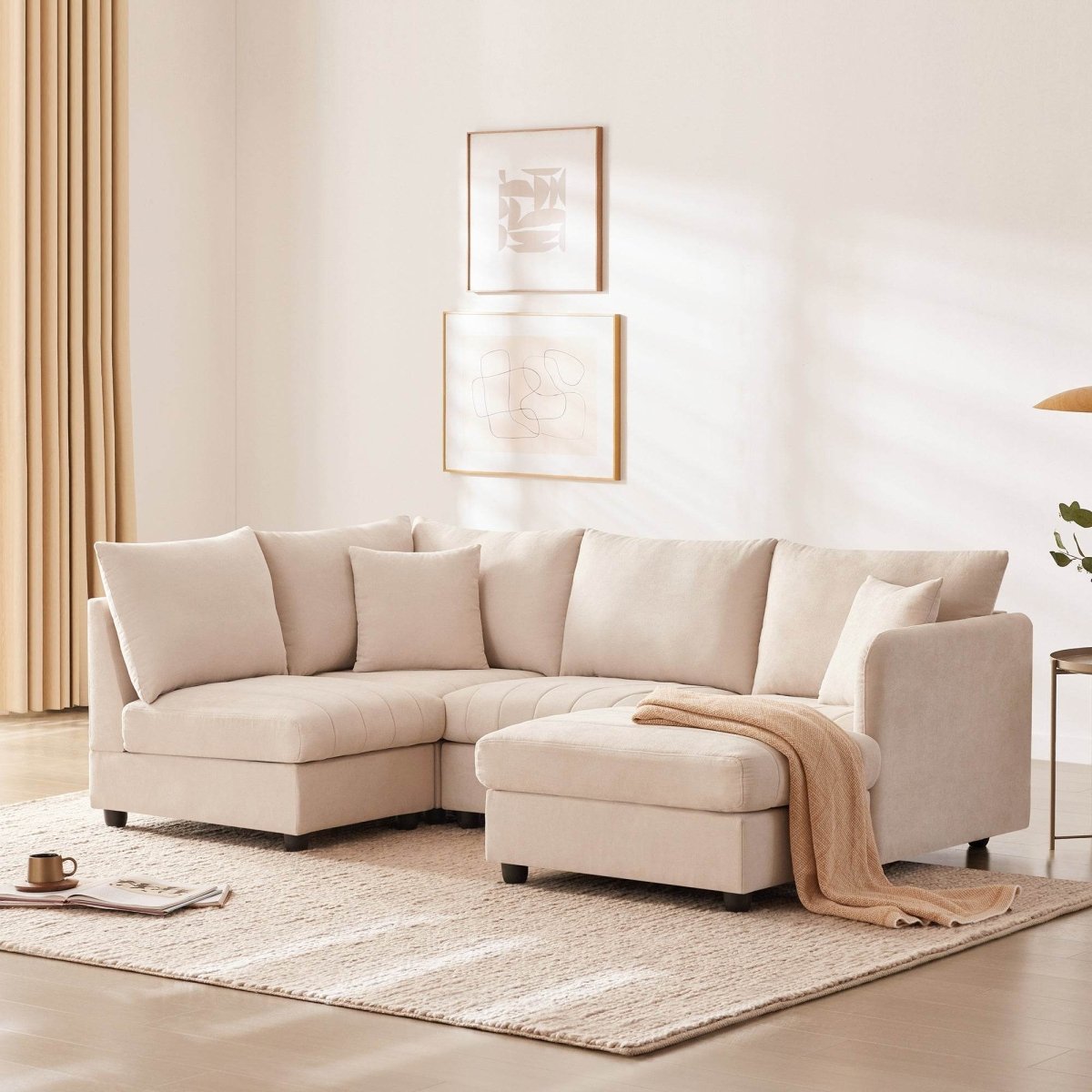 Contemporary L-Shaped 5-Seat Sectional Sofa - Sleep Galleria