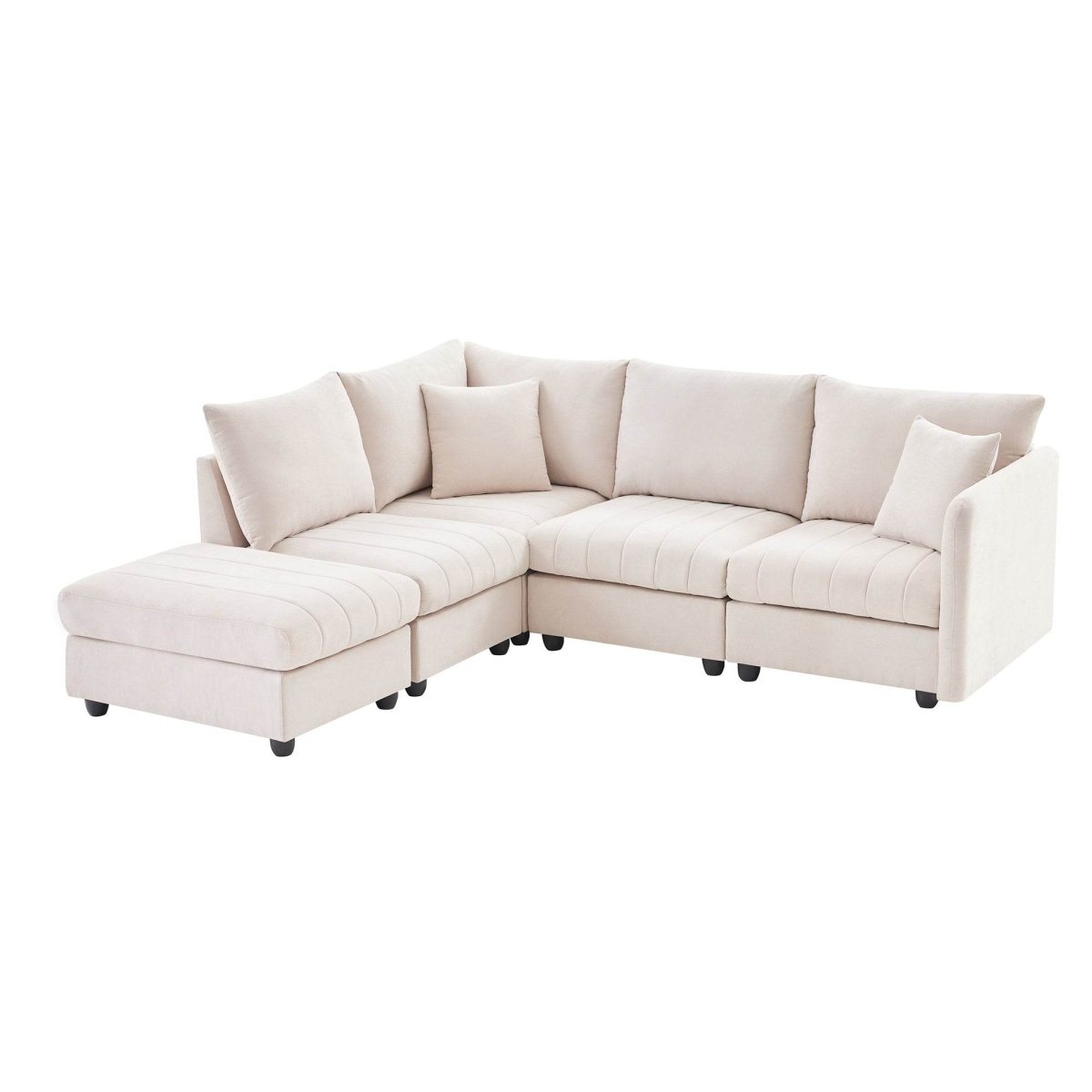 Contemporary L-Shaped 5-Seat Sectional Sofa - Sleep Galleria